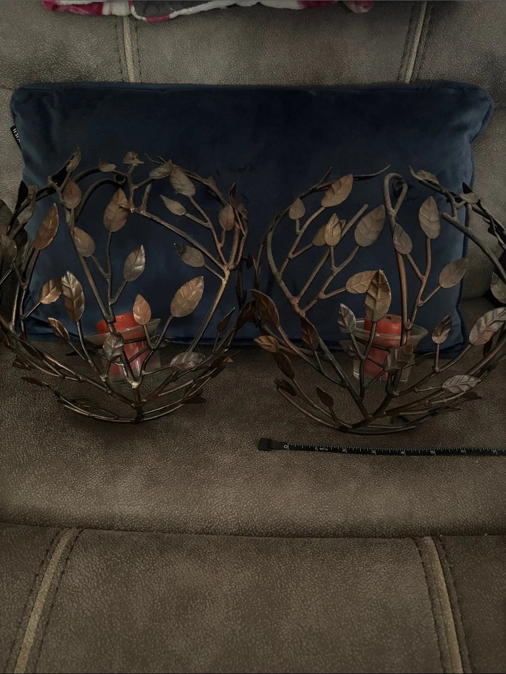 Z Gallerie Metal Leaf Wall Sconces - Brown Decorative Wall Decor (Set of 2)